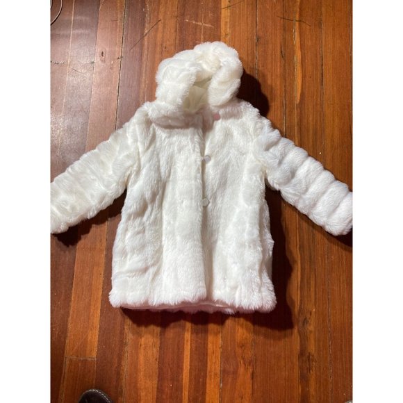Fun Fur By Skyline Toddler Ivory Faux Fur Winter HOILDAY Jacket Size 5 - Picture 7 of 7